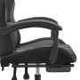 Silla gaming con reposapiés cuero sintético negro gris de vidaXL, Sillones para videojuegos - Ref: Foro24-3143834, Precio: 12...