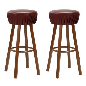 Kitchen stools 2 units brown synthetic leather by vidaXL, Kitchen stools - Ref: Foro24-246731, Price: 114,20 €, Discount: %