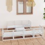 8-teiliges Garten-Lounge-Set aus weißem massivem Kiefernholz von vidaXL, Gartensets - Ref: Foro24-3075370, Preis: 397,69 €, R...