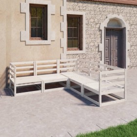 5-piece garden lounge set white solid pine wood by vidaXL, Garden sets - Ref: Foro24-3075725, Price: 256,99 €, Discount: %