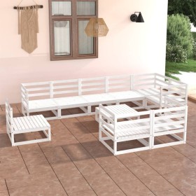 Garden lounge set of 10 pieces white solid pine wood by vidaXL, Garden sets - Ref: Foro24-3075680, Price: 507,99 €, Discount: %