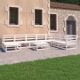 Set de salón de jardín de 9 piezas blanco madera maciza de pino de vidaXL, Conjuntos de jardín - Ref: Foro24-3075720, Precio:...