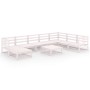 9-piece garden lounge set white solid pine wood by vidaXL, Garden sets - Ref: Foro24-3075720, Price: 443,99 €, Discount: %