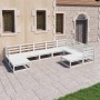 Set de salón de jardín de 9 piezas blanco madera maciza de pino de vidaXL, Conjuntos de jardín - Ref: Foro24-3075755, Precio:...