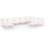 9-teiliges Gartenlounge-Set aus weißem massivem Kiefernholz von vidaXL, Gartensets - Ref: Foro24-3075755, Preis: 443,92 €, Ra...