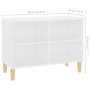 Mueble de TV con patas de madera maciza blanco 69,5x30x50 cm de vidaXL, Muebles TV - Ref: Foro24-805923, Precio: 46,99 €, Des...