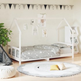 Bed frame for children made of white pine wood 90x200 cm by vidaXL, Cribs and beds for children - Ref: Foro24-835719, Price: ...