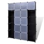 vidaXl Modular wardrobe 14 compartments black and white 37x146x180.5cm by vidaXL, Wardrobes - Ref: Foro24-240499, Price: 80,4...