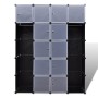 vidaXl Modular wardrobe 14 compartments black and white 37x146x180.5cm by vidaXL, Wardrobes - Ref: Foro24-240499, Price: 80,4...