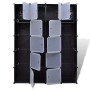 vidaXl Modular wardrobe 14 compartments black and white 37x146x180.5cm by vidaXL, Wardrobes - Ref: Foro24-240499, Price: 80,4...