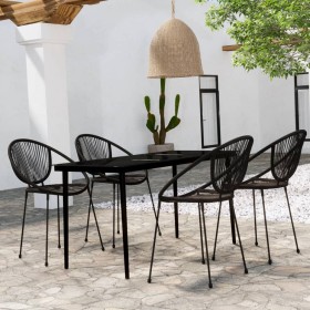 Garden dining set 5 pieces black by vidaXL, Garden sets - Ref: Foro24-3099133, Price: 507,99 €, Discount: %