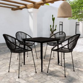 Garden dining set 5 pieces black by vidaXL, Garden sets - Ref: Foro24-3099132, Price: 485,52 €, Discount: %