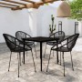 Juego de comedor de jardín 5 piezas negro de vidaXL, Conjuntos de jardín - Ref: Foro24-3099132, Precio: 485,52 €, Descuento: %