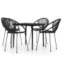 Garden dining set 5 pieces black by vidaXL, Garden sets - Ref: Foro24-3099132, Price: 485,99 €, Discount: %