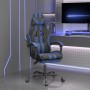 Silla gaming con reposapiés cuero sintético negro azul de vidaXL, Sillones para videojuegos - Ref: Foro24-3143830, Precio: 12...