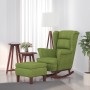 Sillón mecedora patas madera y taburete terciopelo verde claro de vidaXL, Mecedoras - Ref: Foro24-3121233, Precio: 313,22 €, ...