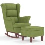 Sillón mecedora patas madera y taburete terciopelo verde claro de vidaXL, Mecedoras - Ref: Foro24-3121233, Precio: 313,22 €, ...