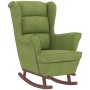 Sillón mecedora patas madera y taburete terciopelo verde claro de vidaXL, Mecedoras - Ref: Foro24-3121233, Precio: 313,22 €, ...