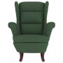 Sillón mecedora patas madera y taburete terciopelo verde oscuro de vidaXL, Mecedoras - Ref: Foro24-3121232, Precio: 284,12 €,...