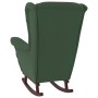 Sillón mecedora patas madera y taburete terciopelo verde oscuro de vidaXL, Mecedoras - Ref: Foro24-3121232, Precio: 284,12 €,...