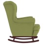 Sillón mecedora patas madera y taburete terciopelo verde claro de vidaXL, Mecedoras - Ref: Foro24-3121233, Precio: 313,22 €, ...