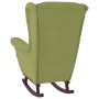 Sillón mecedora patas madera y taburete terciopelo verde claro de vidaXL, Mecedoras - Ref: Foro24-3121233, Precio: 313,22 €, ...