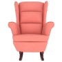 Sillón mecedora patas madera y taburete terciopelo rosa de vidaXL, Mecedoras - Ref: Foro24-3121234, Precio: 332,07 €, Descuen...