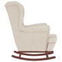 Rocking chair with wooden legs and cream velvet footstool by vidaXL, Rocking chairs - Ref: Foro24-3121239, Price: 343,07 €, D...