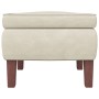 Sillón mecedora patas madera y taburete terciopelo color crema de vidaXL, Mecedoras - Ref: Foro24-3121239, Precio: 343,07 €, ...