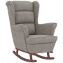 Sillón mecedora patas madera y taburete terciopelo gris claro de vidaXL, Mecedoras - Ref: Foro24-3121230, Precio: 261,30 €, D...