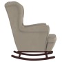 Sillón mecedora patas madera y taburete terciopelo gris claro de vidaXL, Mecedoras - Ref: Foro24-3121230, Precio: 261,30 €, D...