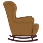 Sillón mecedora patas madera y taburete terciopelo marrón de vidaXL, Mecedoras - Ref: Foro24-3121238, Precio: 279,04 €, Descu...