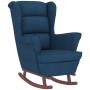 Rocking chair with wooden legs and blue velvet stool by vidaXL, Rocking chairs - Ref: Foro24-3121229, Price: 284,52 €, Discou...