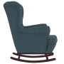 Rocking chair with wooden legs and blue velvet stool by vidaXL, Rocking chairs - Ref: Foro24-3121229, Price: 284,52 €, Discou...