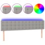 Cabecero con LED de tela gris claro 200x5x78/88 cm de vidaXL, Cabeceros y pies de cama - Ref: Foro24-3122068, Precio: 66,94 €...