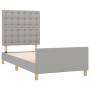 Light gray fabric bed frame with headboard 100x200 cm by vidaXL, Beds and slatted bases - Ref: Foro24-3125357, Price: 156,99 ...