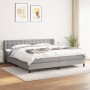 Cama box spring con colchón tela gris claro 200x200 cm de vidaXL, Camas y somieres - Ref: Foro24-3126589, Precio: 571,30 €, D...