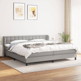 Box spring bed with light gray fabric mattress 200x200 cm by vidaXL, Beds and slatted bases - Ref: Foro24-3126589, Price: 581...