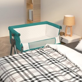 Crib with green linen fabric mattress by vidaXL, Cribs and beds for children - Ref: Foro24-10294, Price: 117,99 €, Discount: %