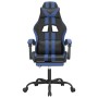 Gaming-Stuhl mit Fußstütze aus schwarzem, blauem Kunstleder von vidaXL, Gaming-Stühle - Ref: Foro24-3143830, Preis: 121,99 €,...