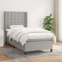 Cama box spring con colchón tela gris claro 100x200 cm de vidaXL, Camas y somieres - Ref: Foro24-3131729, Precio: 361,45 €, D...