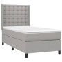 Cama box spring con colchón tela gris claro 100x200 cm de vidaXL, Camas y somieres - Ref: Foro24-3131729, Precio: 385,99 €, D...