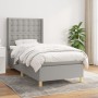 Box spring bed with light gray fabric mattress 100x200 cm by vidaXL, Beds and slatted bases - Ref: Foro24-3132289, Price: 363...