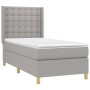 Box spring bed with light gray fabric mattress 100x200 cm by vidaXL, Beds and slatted bases - Ref: Foro24-3132289, Price: 363...