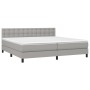 Cama box spring con colchón tela y LED gris claro 200x200 cm de vidaXL, Camas y somieres - Ref: Foro24-3133501, Precio: 569,2...