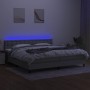 Cama box spring con colchón tela y LED gris claro 200x200 cm de vidaXL, Camas y somieres - Ref: Foro24-3133501, Precio: 569,2...