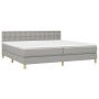 Cama box spring con colchón tela y LED gris claro 200x200 cm de vidaXL, Camas y somieres - Ref: Foro24-3134061, Precio: 570,9...