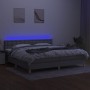 Box spring bed with fabric mattress and light gray LED 200x200 cm by vidaXL, Beds and slatted bases - Ref: Foro24-3134061, Pr...