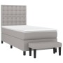 Cama box spring con colchón tela gris claro 100x200 cm de vidaXL, Camas y somieres - Ref: Foro24-3136893, Precio: 381,77 €, D...