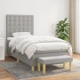 Cama box spring con colchón tela gris claro 100x200 cm de vidaXL, Camas y somieres - Ref: Foro24-3137453, Precio: 383,09 €, D...